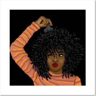 cute black girl digital art Posters and Art